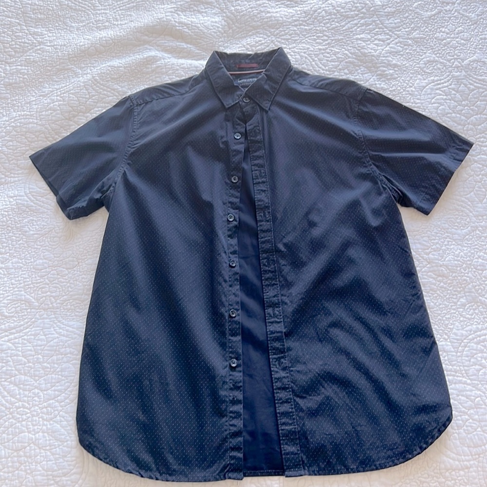 Denim and Flower short sleeve button down